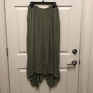 Easel Tulip Pants olive with gold threads